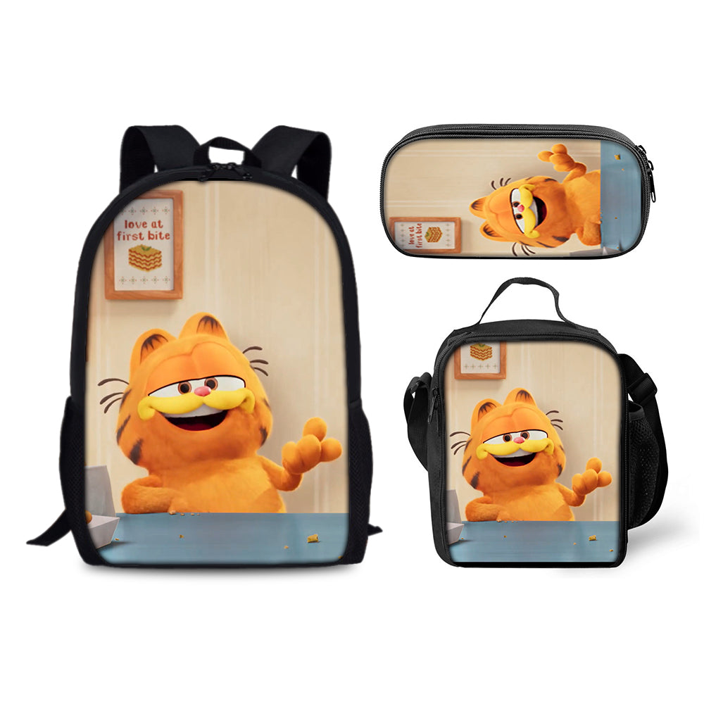 Garfield Backpack Schoolbag Lunch Bag Pencil Bag for Kids Students 3PCS