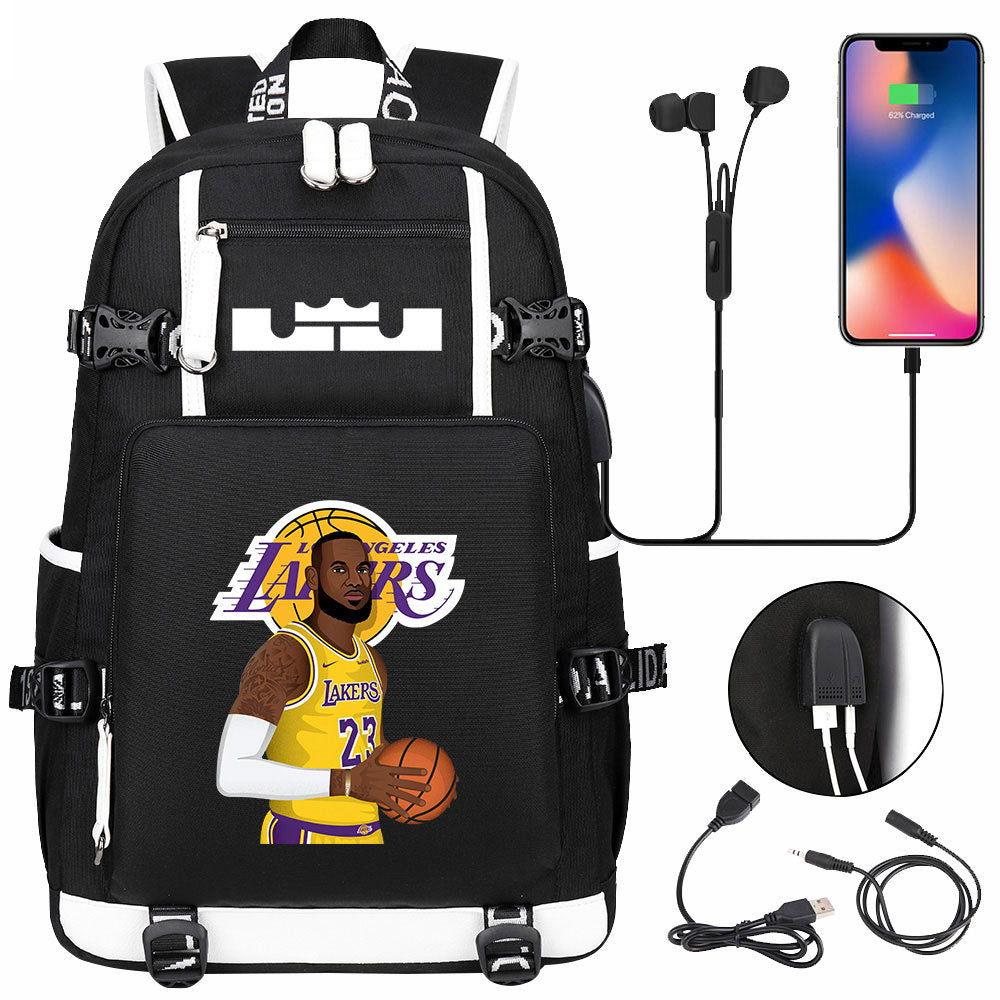 Kobe Black Mamba Curry Bucks Antetokounmpo USB Charging Backpack School Notebook Travel Bags Basketball Bag