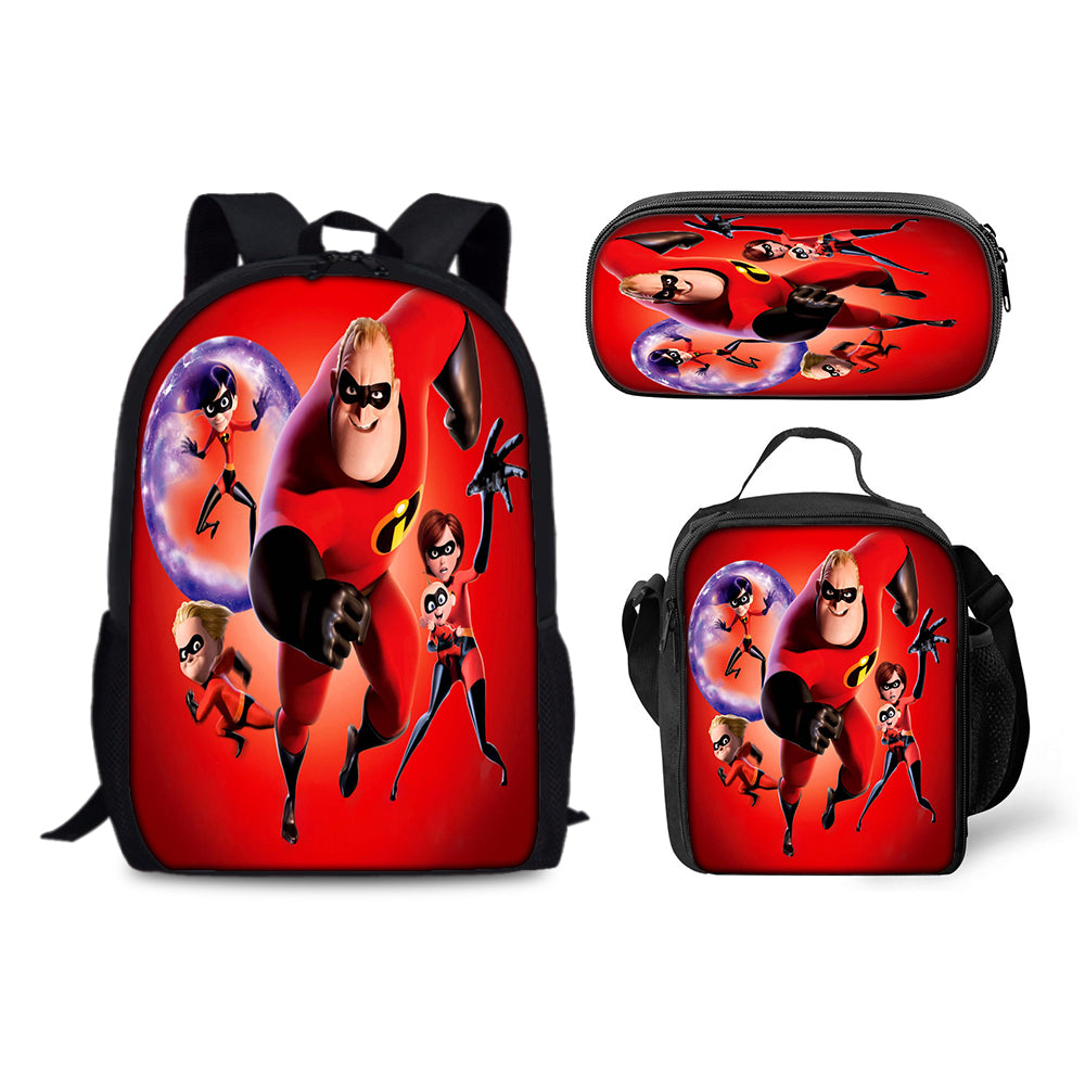 The Incredibles Backpack Schoolbag Lunch Bag Pencil Bag for Kids Students 3PCS