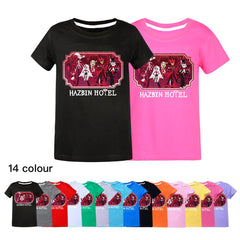 Hazbin Hotel Casual Sweatshirt Spring Autumn Short Sleeve T-Shirts for Kids