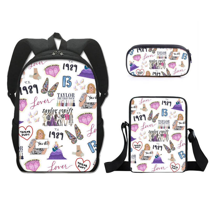 Taylor Swift Backpack Schoolbag Lunch Bag Pencil Bag for Kids Students 3PCS