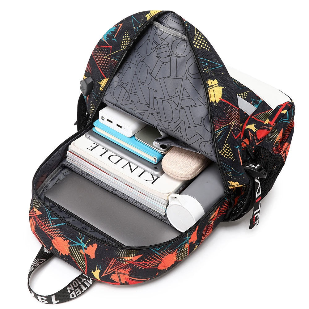 Liverpool Football Club USB Charging Backpack School Notebook Travel Bags