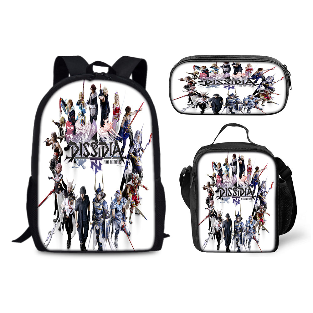 Final Fantasy Backpack Schoolbag Lunch Bag Pencil Bag for Kids Students 3PCS