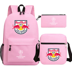 Salzburg Football Club Schoolbag Backpack Shoulder Bag Pencil Bag 3pcs set for Kids Students