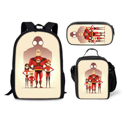 The Incredibles Backpack Schoolbag Lunch Bag Pencil Bag for Kids Students 3PCS