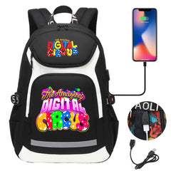 The Amazing Digital Circus USB Charging Backpack School Notebook Travel Bags