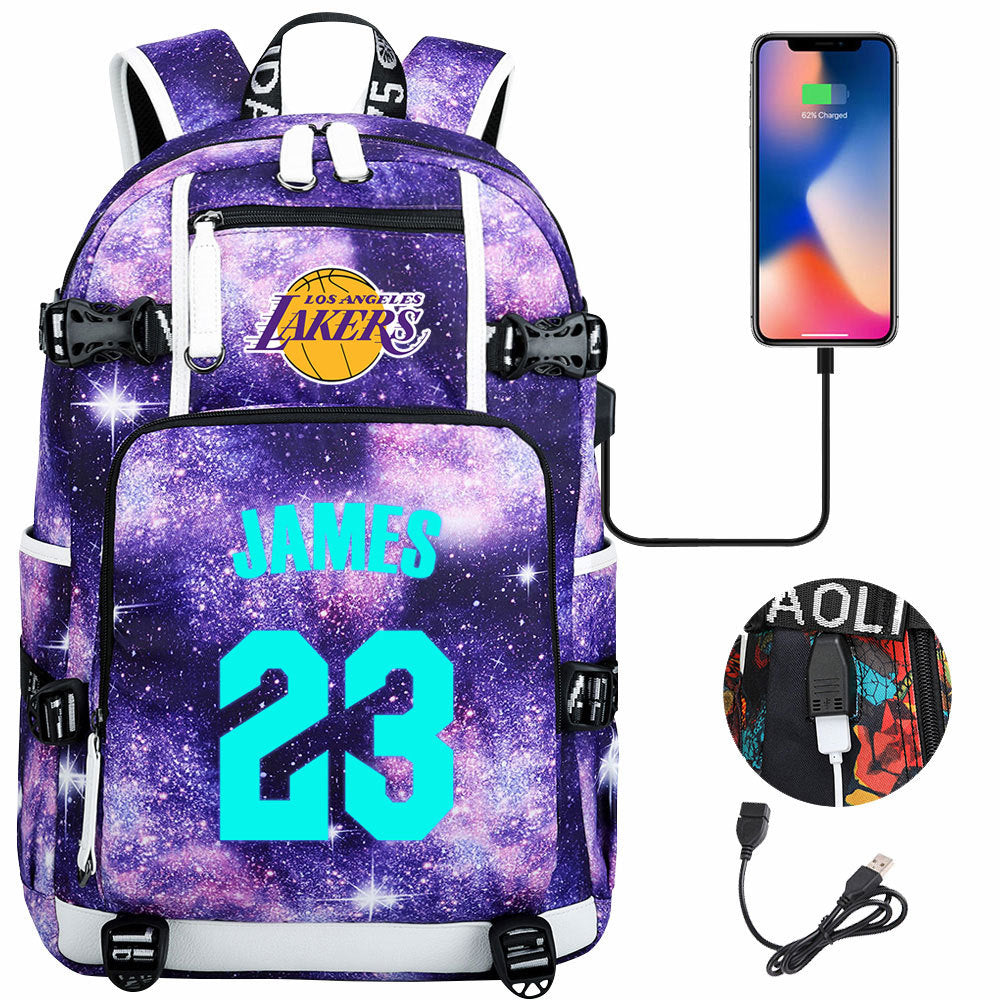 Kobe Black Mamba Curry Bucks Antetokounmpo USB Charging Backpack School Notebook Travel Bags Basketball Bag
