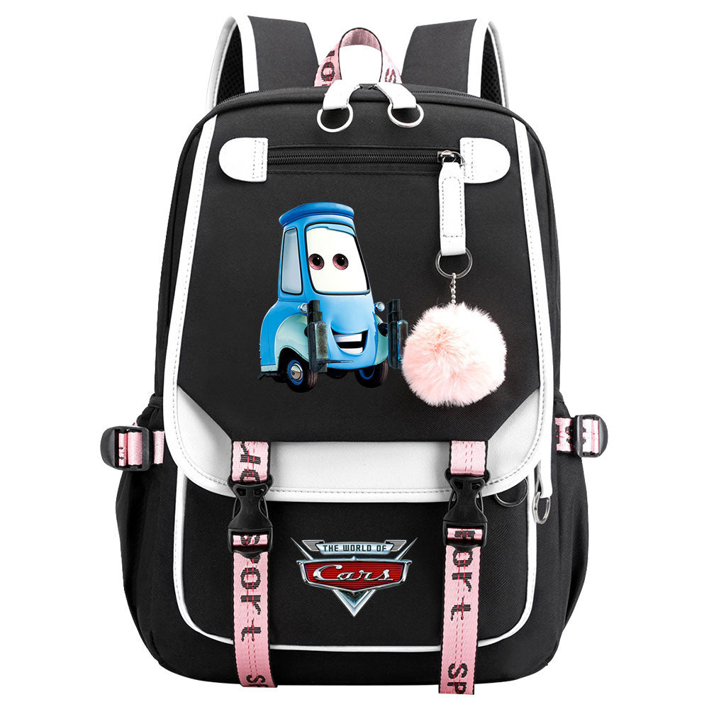 Cars Lightning Waterproof Backpack School Notebook Travel Bags USB Charging