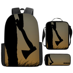 The Walking Dead Full Printed Backpack Schoolbag Travel Notebook Bag Lunch Bag Pencil Bag for Kids Students 3PCS