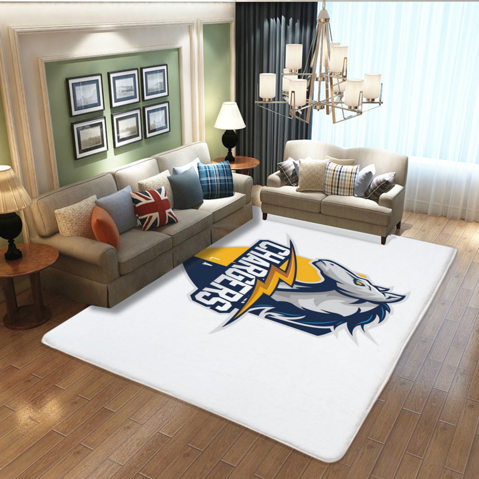 Los Angeles Rugby Chargers Rugs Bedroom Living Room Bathroom Carpet Mats Rug