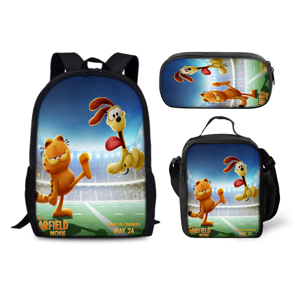 Garfield Backpack Schoolbag Lunch Bag Pencil Bag for Kids Students 3PCS