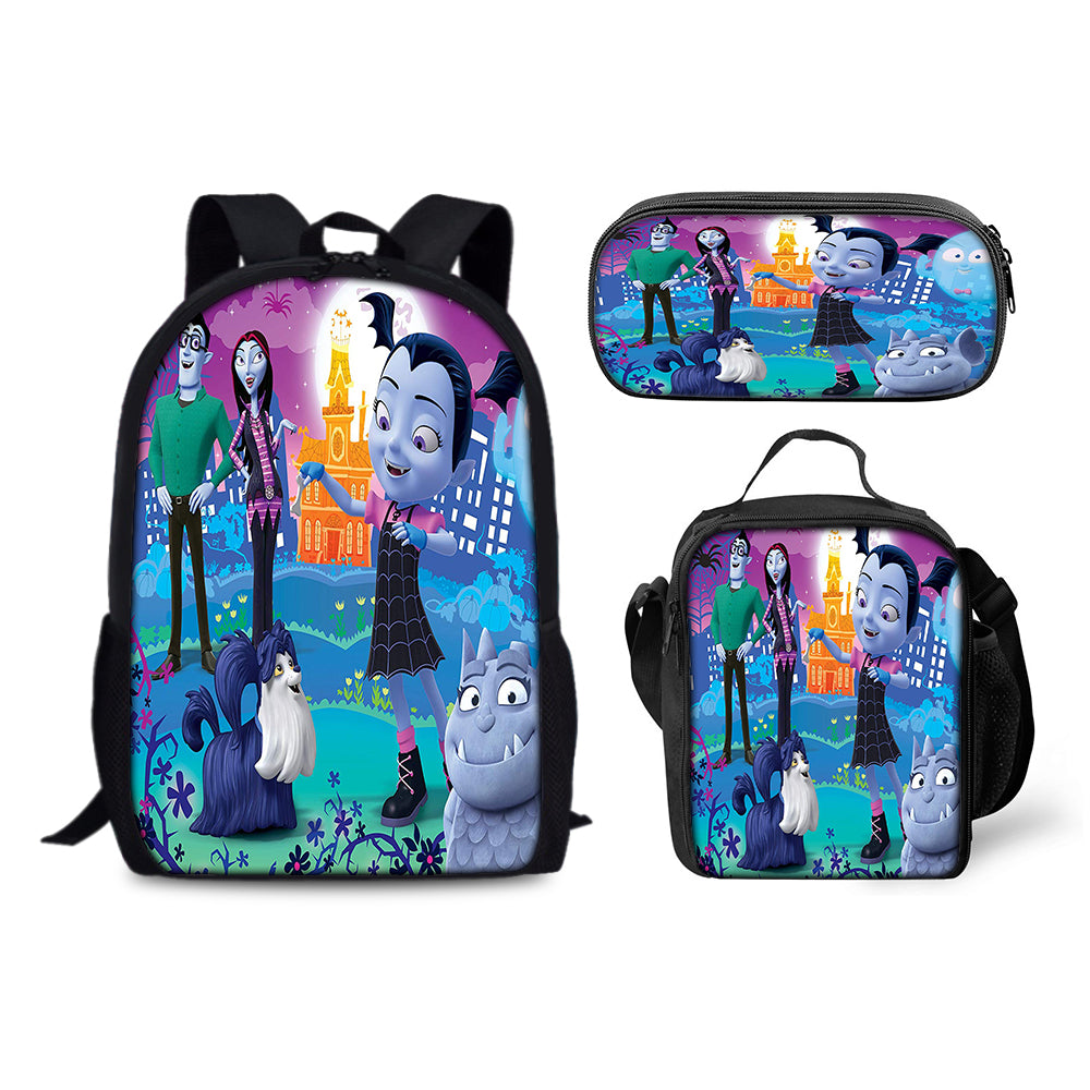 Vampirina Backpack Schoolbag Lunch Bag Pencil Bag for Kids Students 3PCS