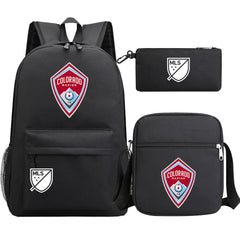 Colorado Soccer Rapids Printed Schoolbag Backpack Shoulder Bag Pencil Bag 3pcs set for Kids Students