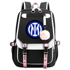 Internazionale Milano Football Club Waterproof Backpack School Notebook Travel Bags USB Charging