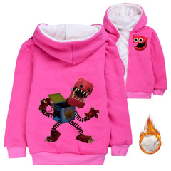 Project Playtime Boxy Boo Sherpa Lined Hoodie Fleece Sweatshirt Full Zip Hooded Jacket for Kids