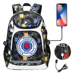 Rangers Football Club USB Charging Backpack School Notebook Travel Bags