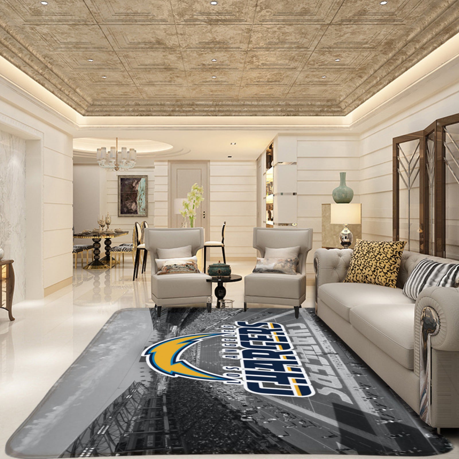 Los Angeles Rugby Chargers Rugs Bedroom Living Room Bathroom Carpet Mats Rug