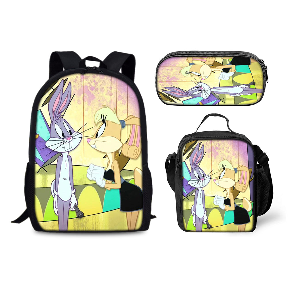 Looney Tunes Backpack Schoolbag Lunch Bag Pencil Bag for Kids Students 3PCS