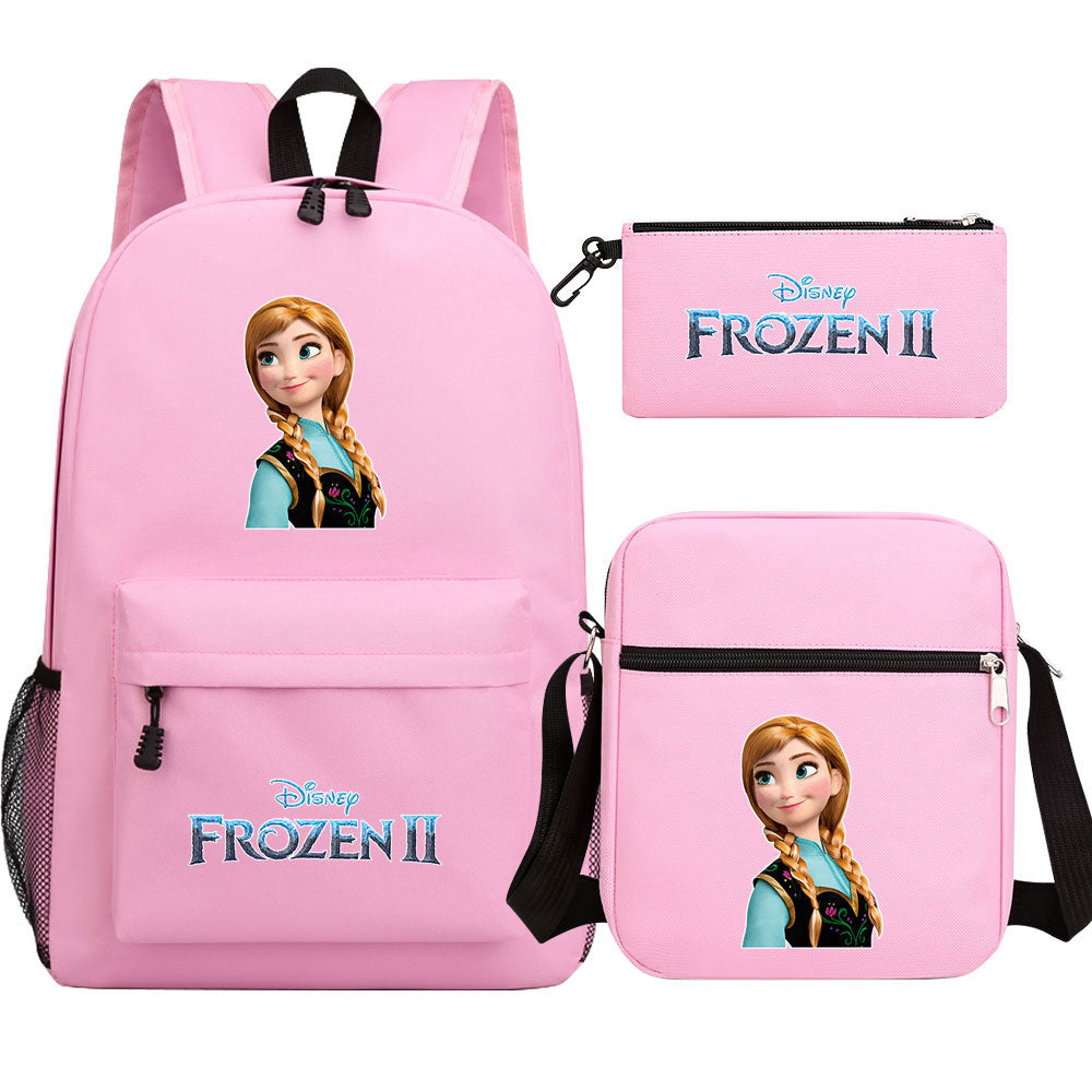 Frozen Elsa Anna Princess  Printed Schoolbag Backpack Shoulder Bag Pencil Bag 3pcs set for Kids Students