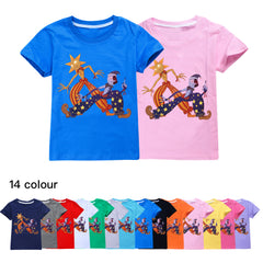 Fnaf Security Breach Sun to Moon Transformation Sundrop  Casual Sweatshirt Spring Autumn Short Sleeve T-Shirts for Kids