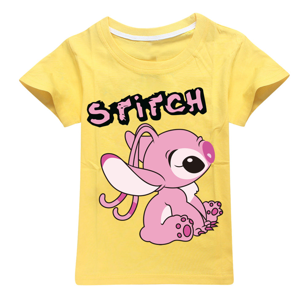 Stitch Casual Sweatshirt Spring Autumn Short Sleeve T-Shirts for Kids