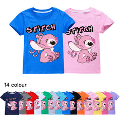 Stitch Casual Sweatshirt Spring Autumn Short Sleeve T-Shirts for Kids