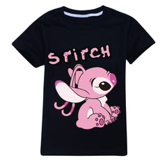 Stitch Casual Sweatshirt Spring Autumn Short Sleeve T-Shirts for Kids