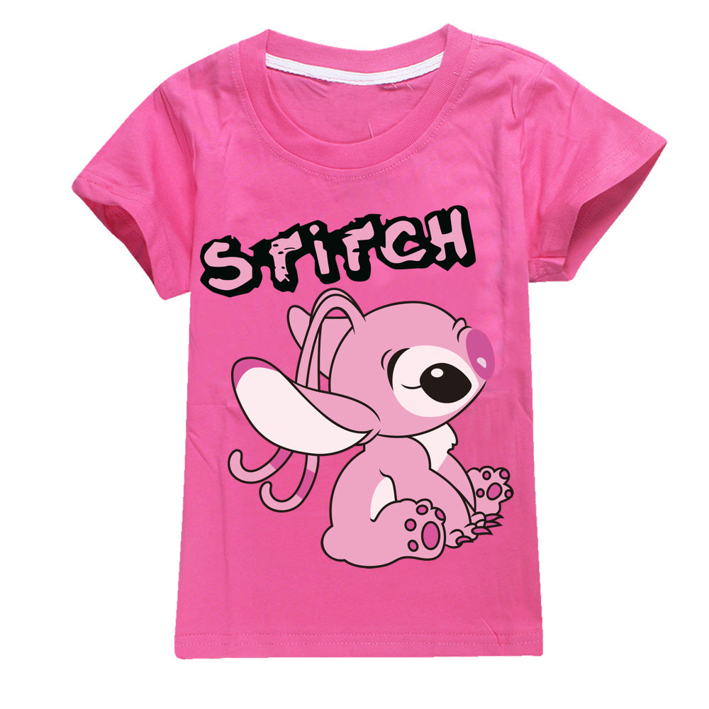 Stitch Casual Sweatshirt Spring Autumn Short Sleeve T-Shirts for Kids