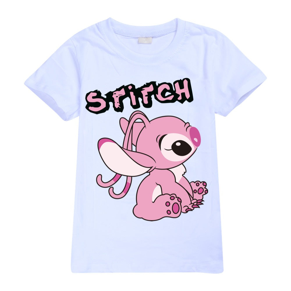 Stitch Casual Sweatshirt Spring Autumn Short Sleeve T-Shirts for Kids