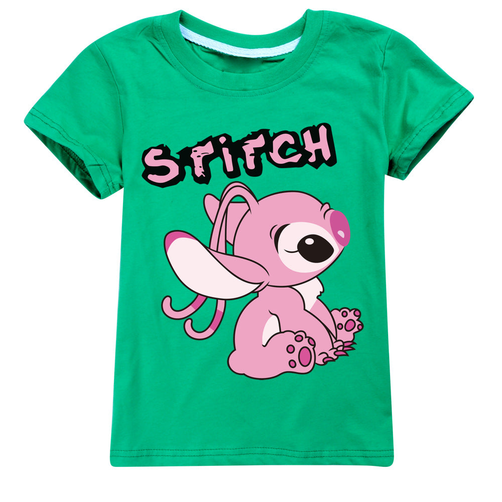 Stitch Casual Sweatshirt Spring Autumn Short Sleeve T-Shirts for Kids