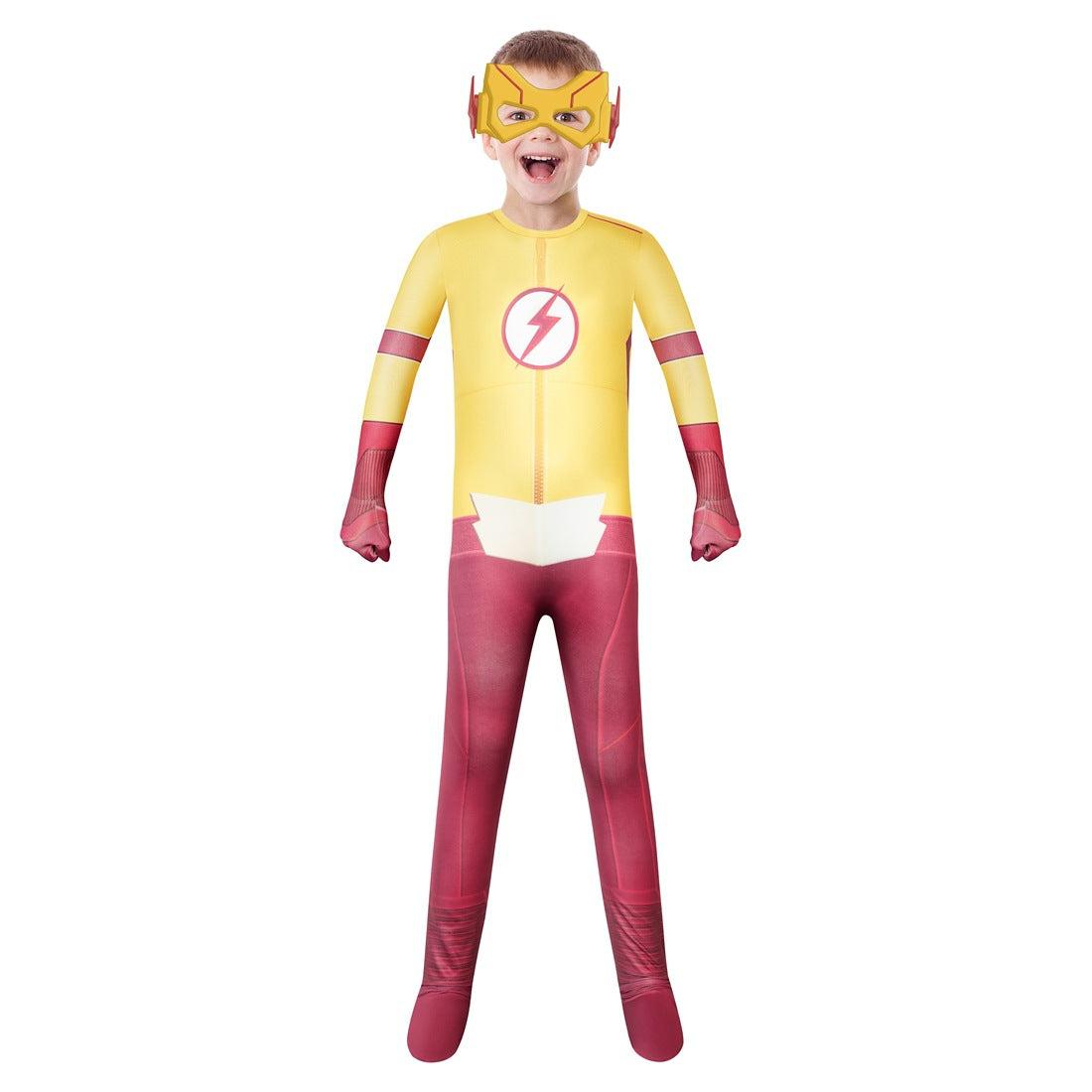 The Flash Cosplay Costume with Mask Boys Girls Bodysuit Halloween Fancy Jumpsuits