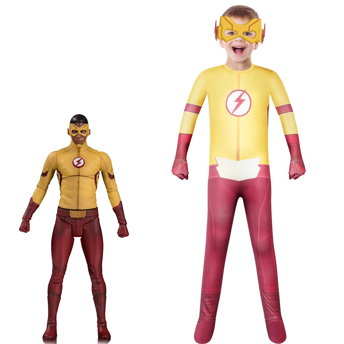 The Flash Cosplay Costume with Mask Boys Girls Bodysuit Halloween Fancy Jumpsuits