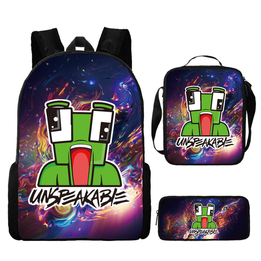 Unspeakable Full Printed Backpack Schoolbag Travel Notebook Bag Lunch Bag Pencil Bag for Kids Students 3PCS
