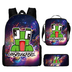 Unspeakable Full Printed Backpack Schoolbag Travel Notebook Bag Lunch Bag Pencil Bag for Kids Students 3PCS