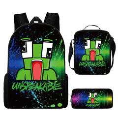 Unspeakable Full Printed Backpack Schoolbag Travel Notebook Bag Lunch Bag Pencil Bag for Kids Students 3PCS