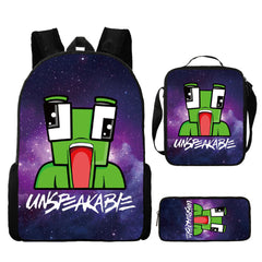 Unspeakable Full Printed Backpack Schoolbag Travel Notebook Bag Lunch Bag Pencil Bag for Kids Students 3PCS
