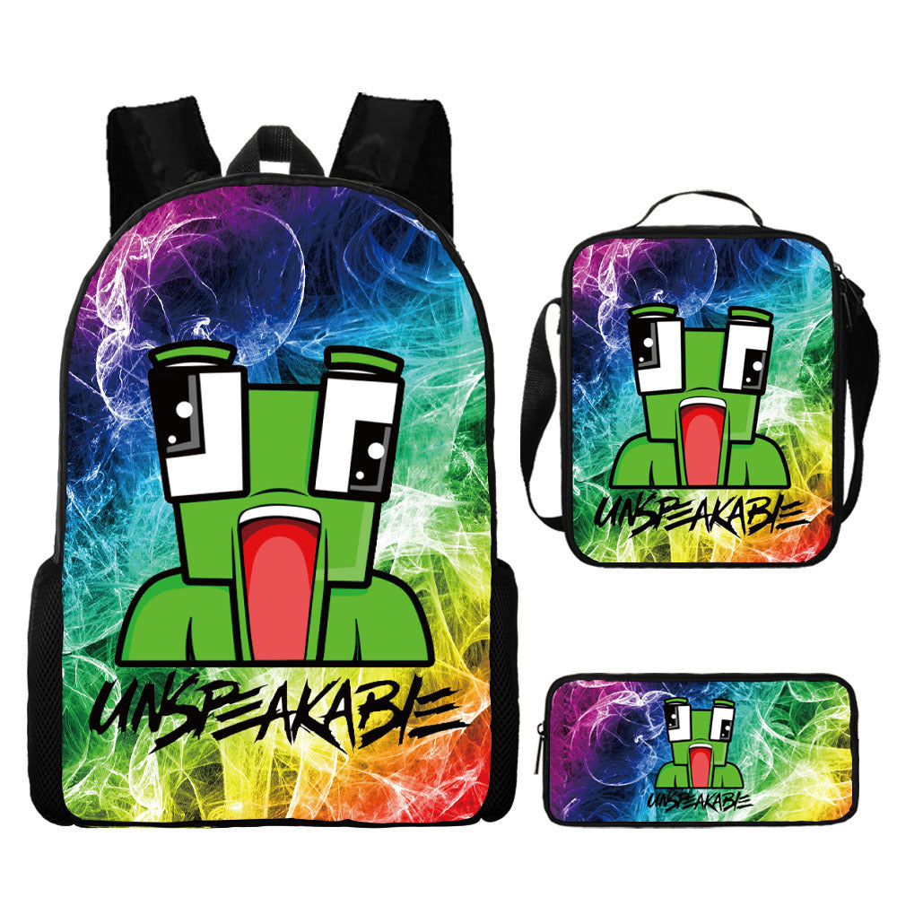 Unspeakable Full Printed Backpack Schoolbag Travel Notebook Bag Lunch Bag Pencil Bag for Kids Students 3PCS
