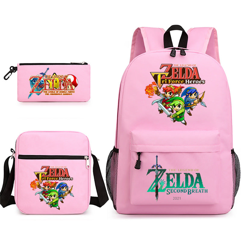 The Legend of Zelda Schoolbag Backpack Shoulder Bag Pencil Case set for Kids Students