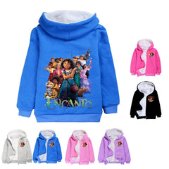 Encanto Sherpa Lined Hoodie Fleece Sweatshirt Full Zip Jacket for Kids