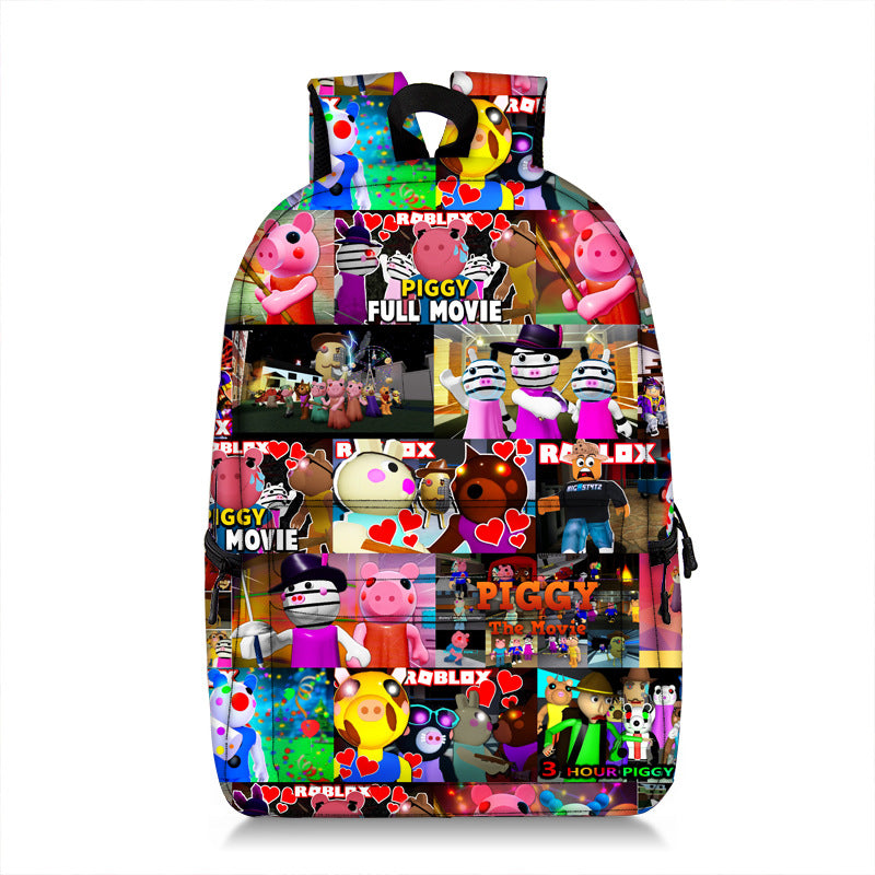 Piggy Roblox Full Printed Backpack Schoolbag Travel Notebook Bag for Kids Students