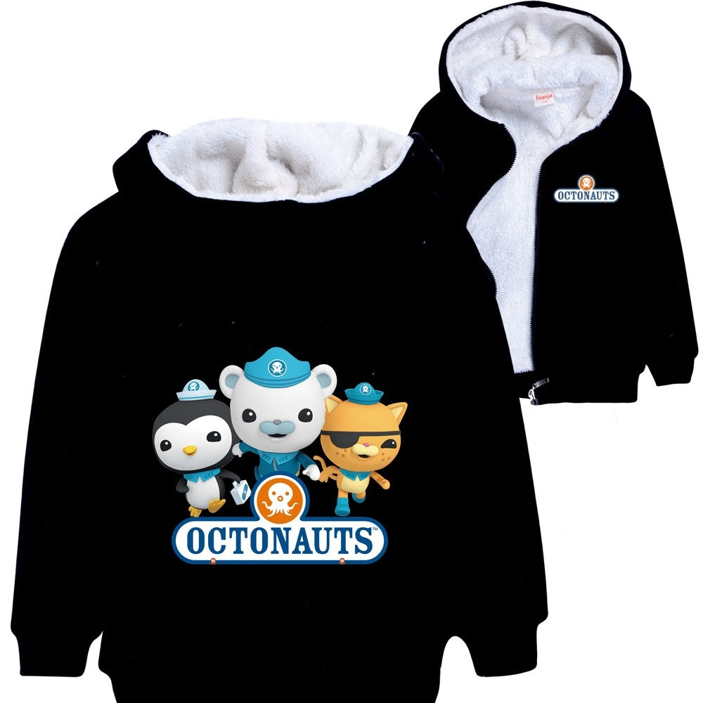 The Octonauts Sherpa Lined Hoodie Fleece Sweatshirt Full Zip Jacket for Kids