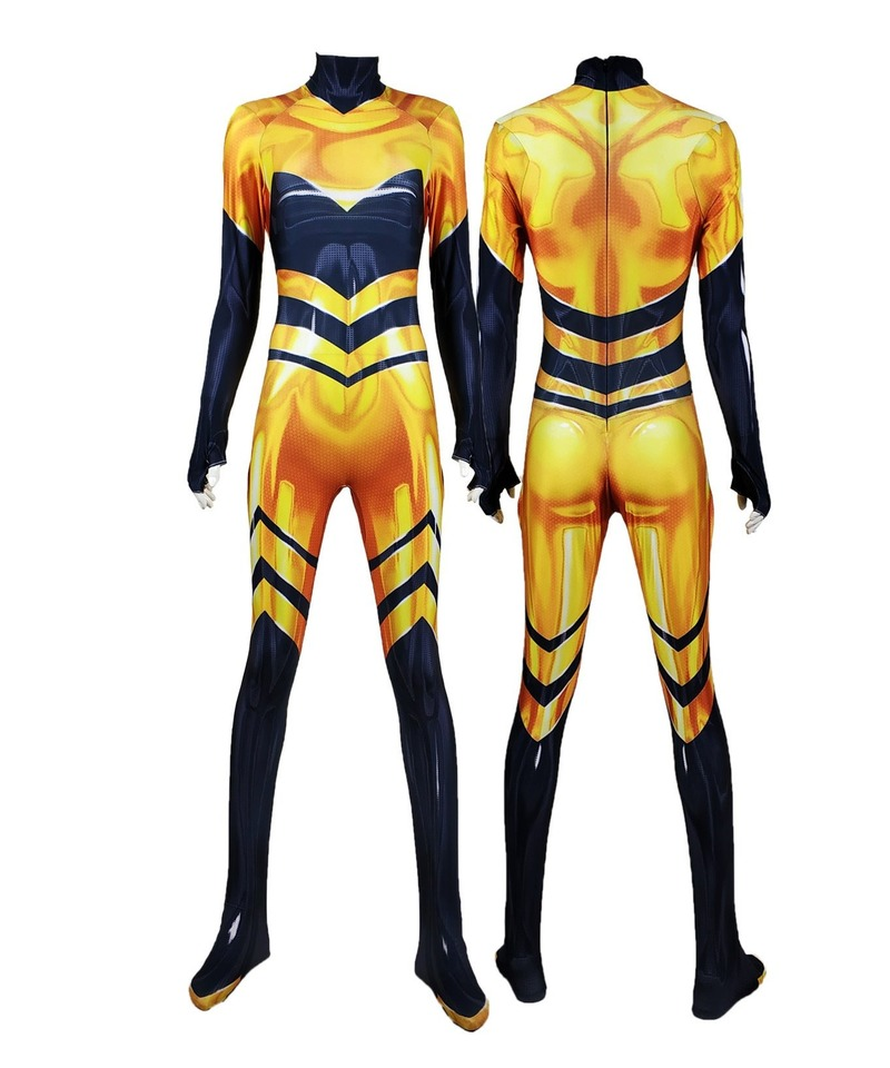 Queen Bee Cosplay Costume Kids Adults Bodysuit Halloween Fancy Jumpsuits