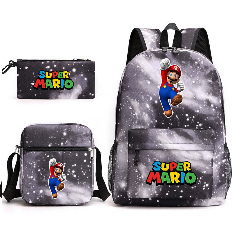 Super Mario Schoolbag Backpack Shoulder Bag Pencil Case set for Kids Students