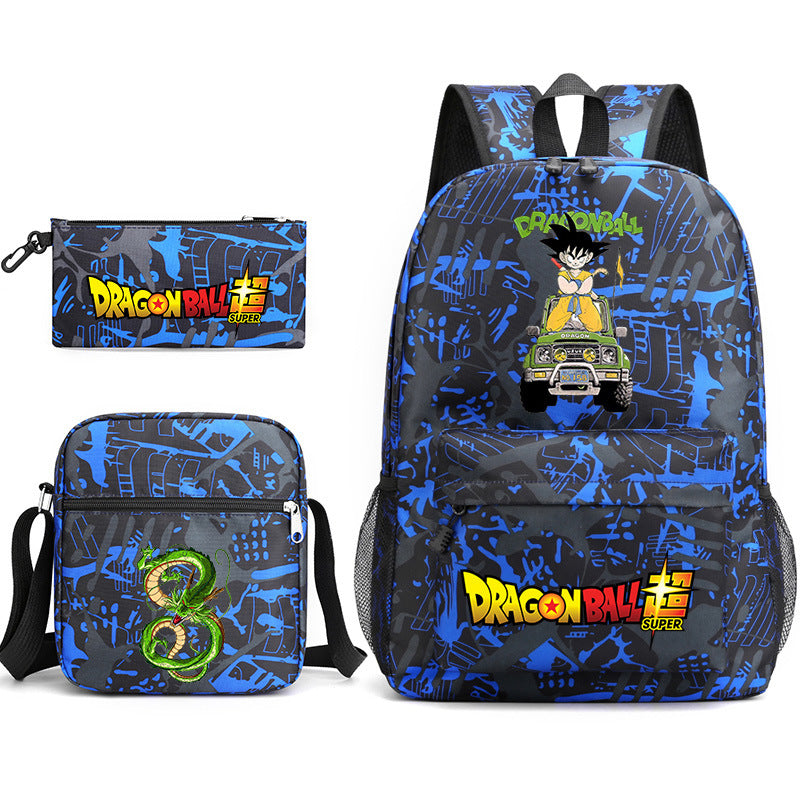 Dragon Ball Schoolbag Backpack Shoulder Bag Pencil Case set for Kids Students