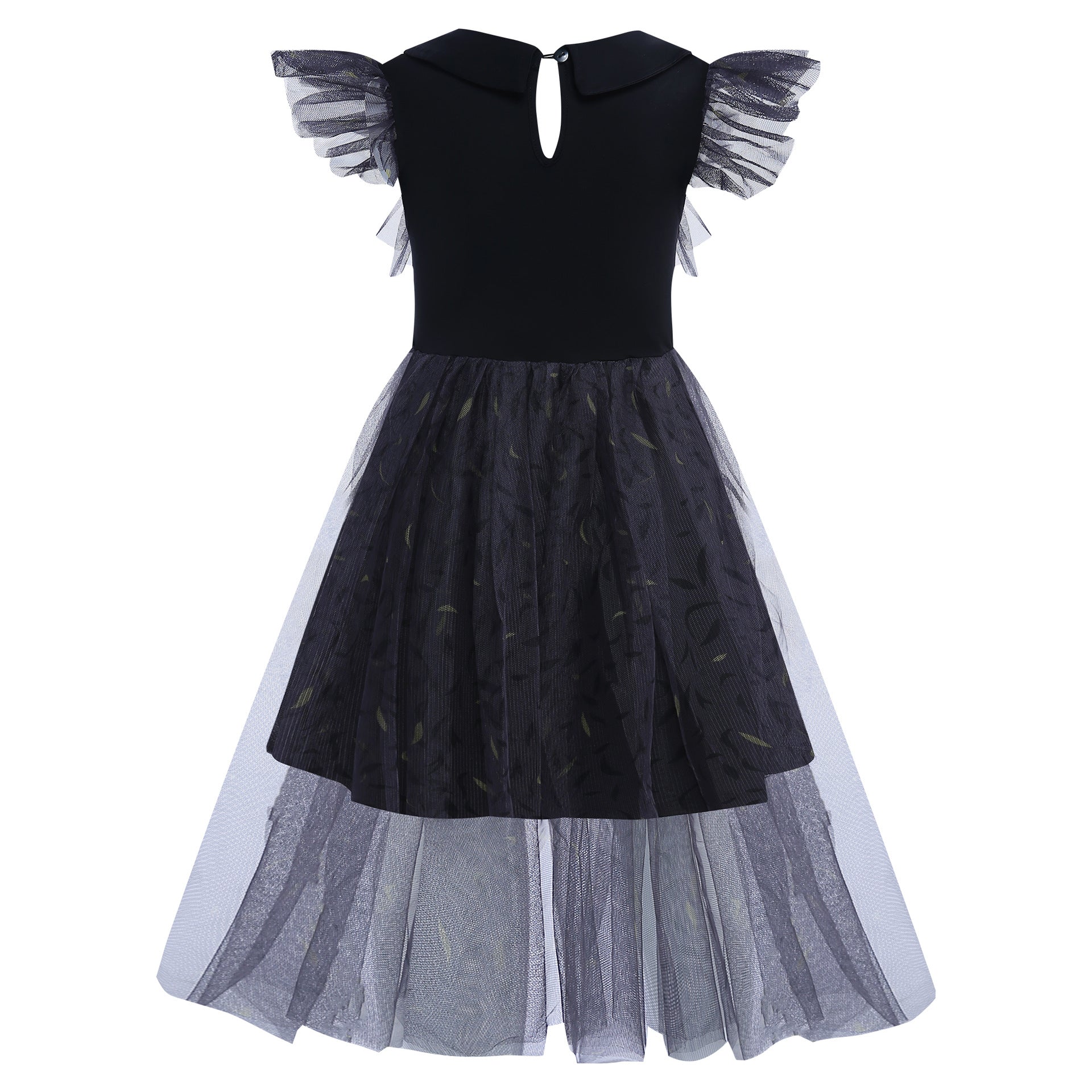 Wednesday Addams Cosplay Lace Dress for Girls Halloween Fancy Skirt