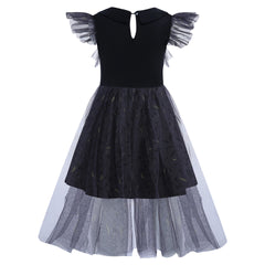 Wednesday Addams Cosplay Lace Dress for Girls Halloween Fancy Skirt