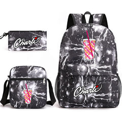 Charlie D'Amelio Schoolbag Backpack Shoulder Bag Pencil Case set for Kids Students