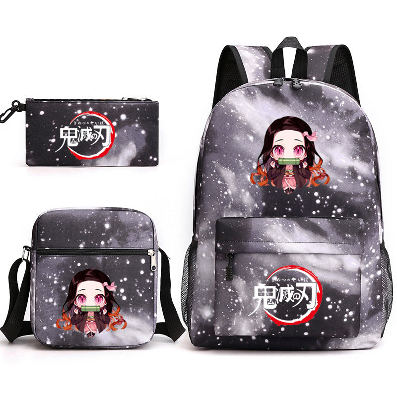 Demon Slayer Kimetsu no Yaiba Schoolbag Backpack Shoulder Bag Pencil Case set for Kids Students