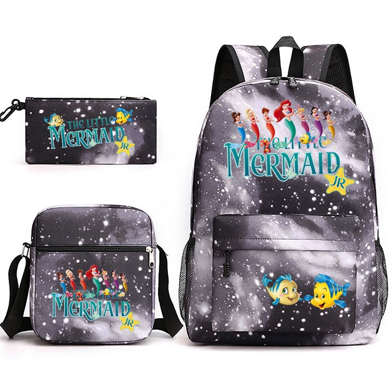 Mermaid Schoolbag Backpack Shoulder Bag Pencil Case set for Kids Students