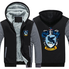 Ravenclaw Unisex Lined Hoodie Fleece Sweatshirt Full Zipper Hooded Thicken Jacket